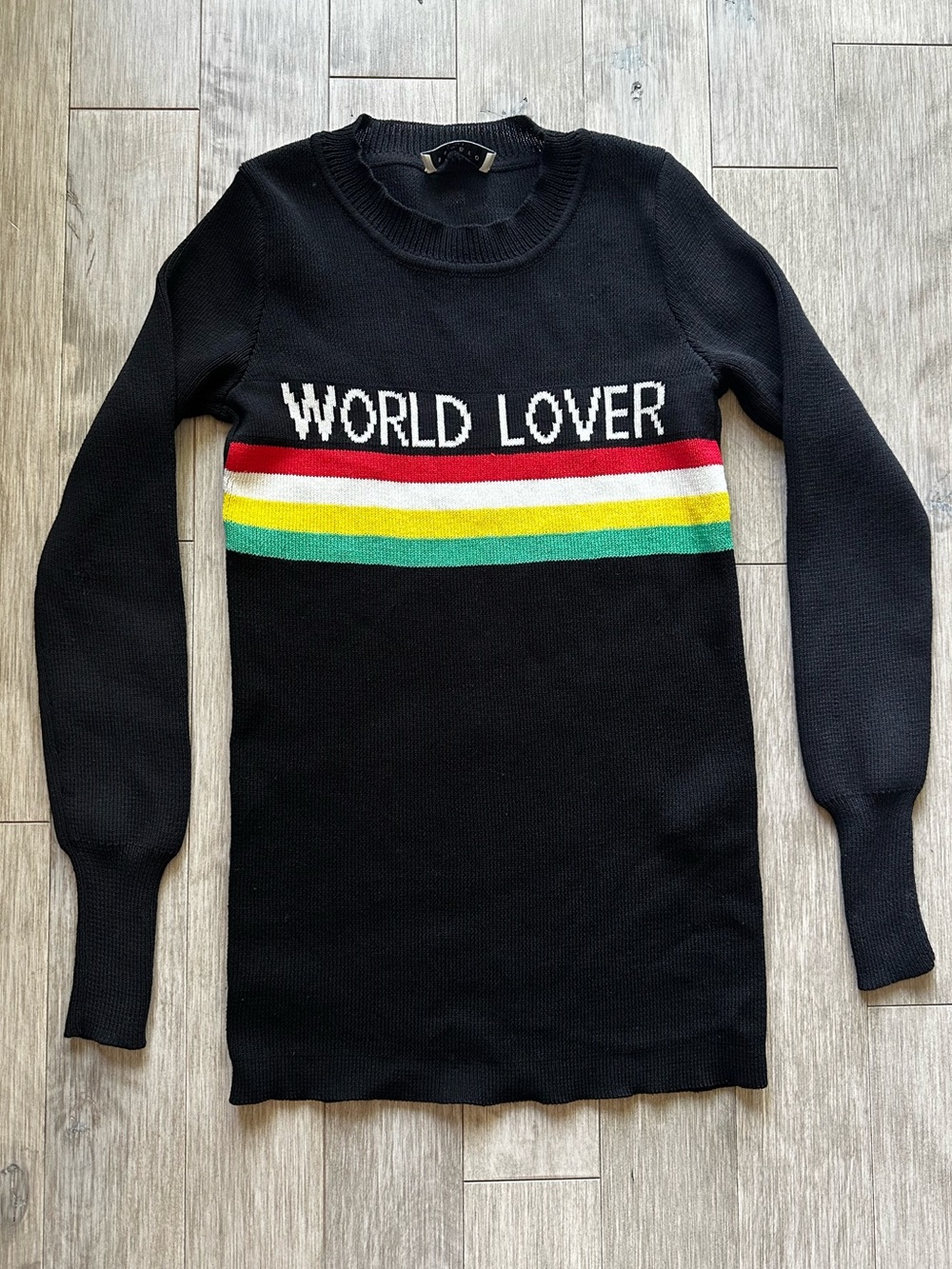 Sandro World Lover‎ Black Crewneck Sweater Size 0